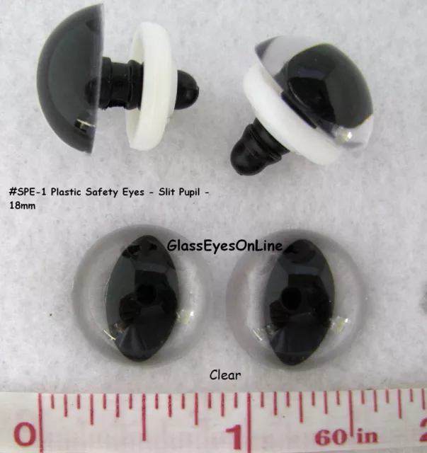 12 PAIR 6mm to 12mm Clear Safety EYES Choose Size for teddy bear, doll,  PE-1 