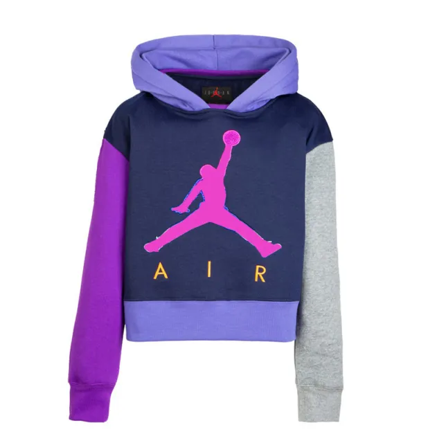 Nike Air Jordan Girls Air Cropped Pullover Hoodie Jacket Size Large