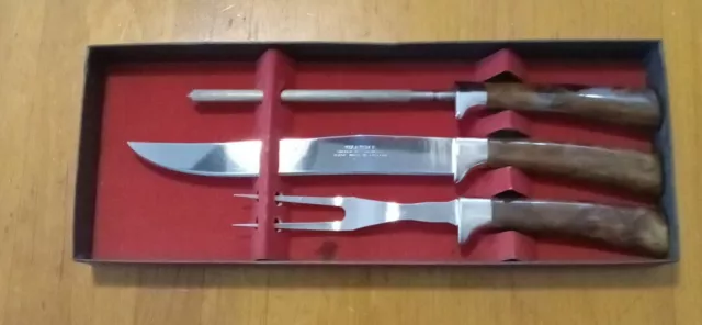 regent sheffield carving set knife Original Box Fork/ Knife/ Sharpener Vintage