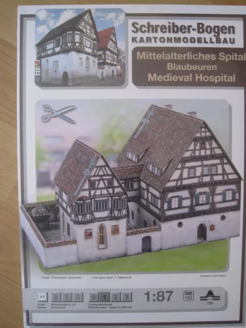 Mittelalterliches Spital Blaubeuren 1:87 Schreiber-Bogen Kartonbausatz *NEU*