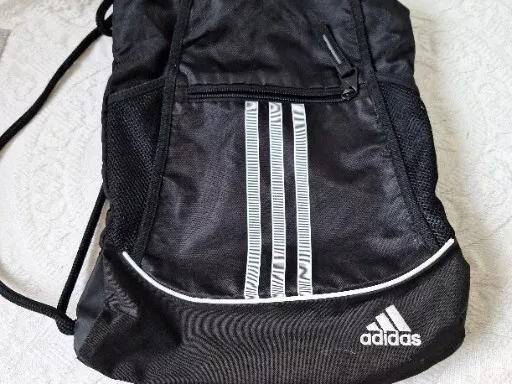 Adidas Drawstring Backpack Sport Gym Sack Bag School Clothes Shoes