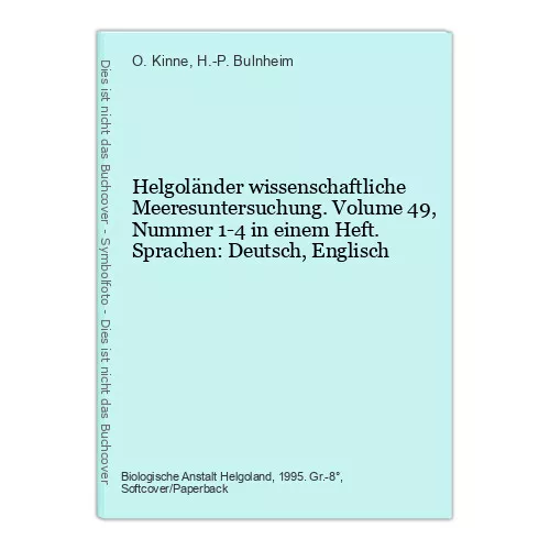 Helgoländer wissenschaftliche Meeresuntersuchung. Volume 49, Nummer 1-4 in einem