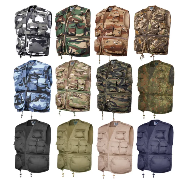 Fishing Vest Hiking Outdoor Work Hunting Shooting Pocket Waistcoat Camo Desert