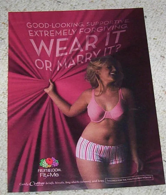 2005 PRINT AD - Fruit of the Loom Fit for Me Girl Panties Bra lingerie  Advert $6.99 - PicClick
