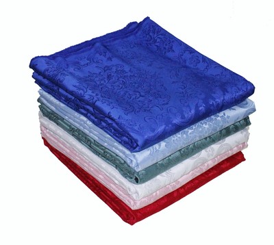 Tessuto Tappezzeria Arredamento Raso Damascato Rombi Ramage 50x290 cm Blu 
