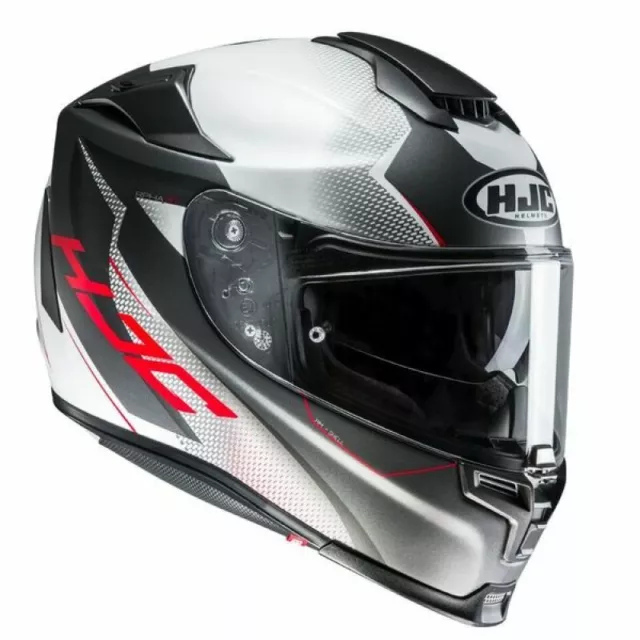 Casco moto integrale hjc rpha 70 gadivo mc10 bianco nero rosso taglia M