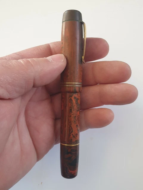 Stylo Plume Levier Latéral – Plume Or 18 Carats – Résine Marron/noir