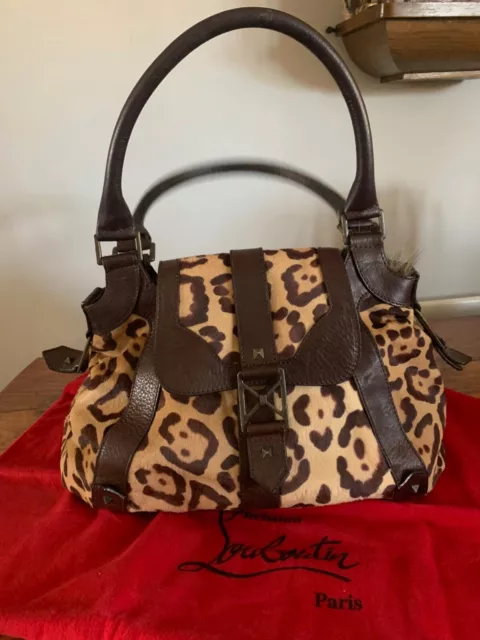 christian louboutin handbag leather / pony skin leopard print bag