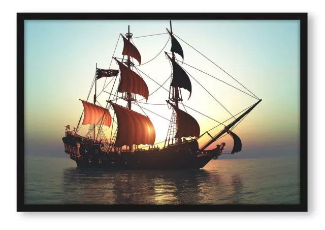 Altes Segelschiff, Poster gerahmt