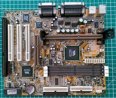MAINBOARD BIOSTAR M6VBE SLOT 1 !!! AGP 3x PCI 1x ISA Steckplatz !!! (MB15)
