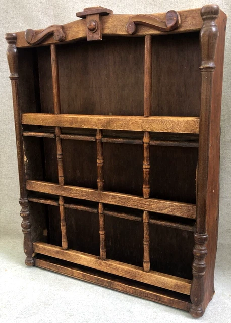 Antique french Alsacian shelf for collectibles Mid-1900's woodwork