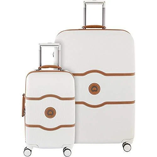 Chatelet Hard+ Hardside Luggage with Spinner Wheels, Champagne White, 2 Piece