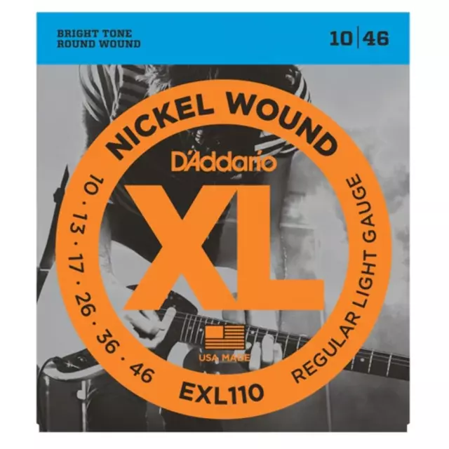 DAddario EXL110-10P 10-46 Nickel Wound Reg Light 10 Pack Electric Guitar String