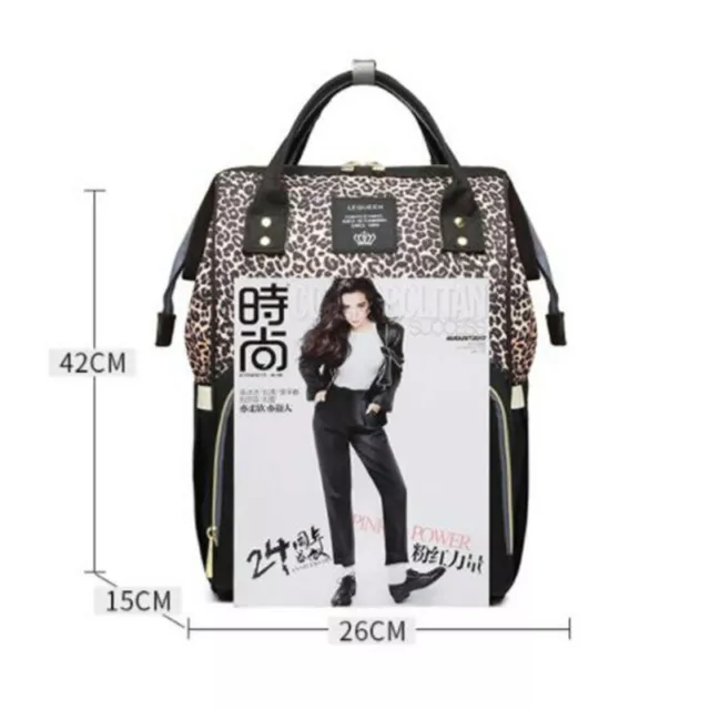 Diaper Bag Backpack Multi-Function Waterproof Baby Leopard Traveling Bags 050 2