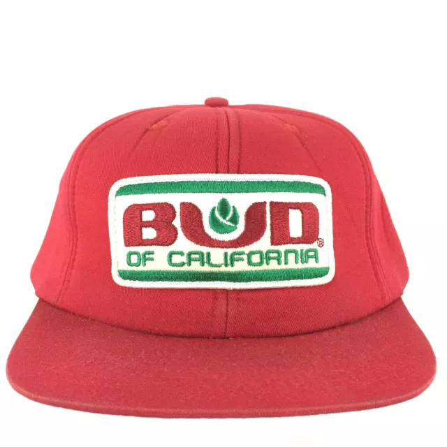 Vtg Bud Of California Patch Cap K-Products Logo Farmer Foam Snapback Trucker Hat