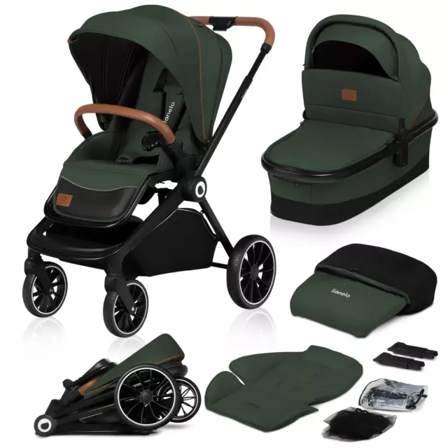 LIONELO® Kinderwagen 2 in 1 Kombikinderwagen  Buggy + Babywanne 🔸Grün