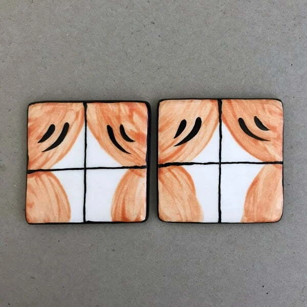 CERAMIC WINDOWS x2 - 45x45mm ~ Mosaic Tile, Mosaic Inserts, Craft Tiles