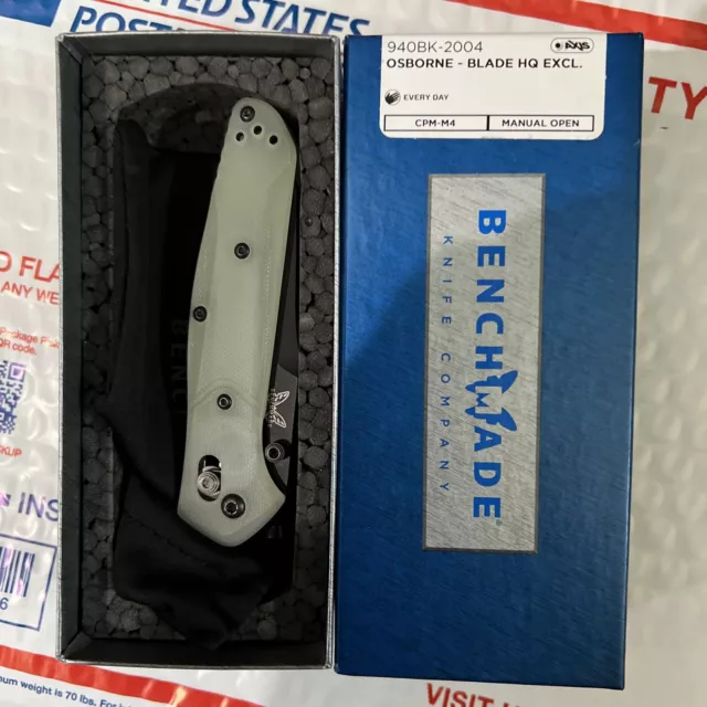 New Benchmade Osborne 940BK-2004 Natural Jade G10 M4 DLC Blade HQ Exclusive