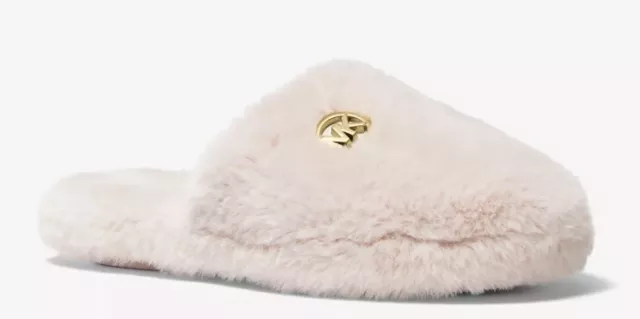 Michael Kors Size 9 Womens Alexis Pink Faux Fur Clog Slippers