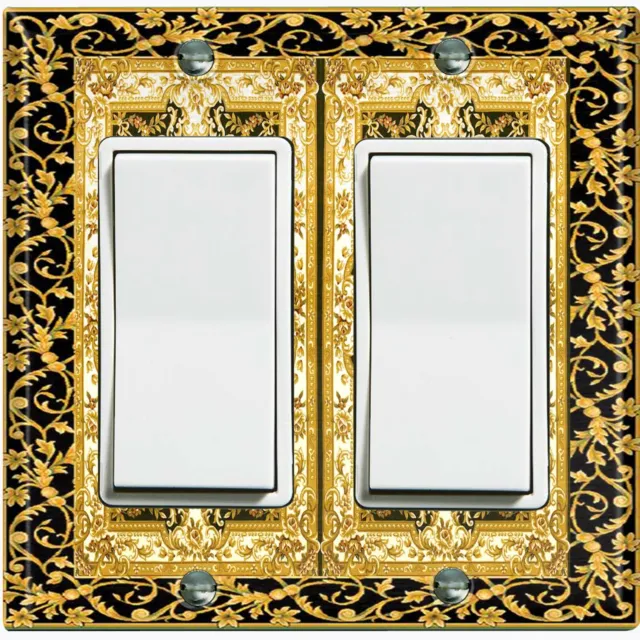 Metal Light Switch Cover Wall Plate For Room VICTORIAN ROYAL TILE FRAME PNT015