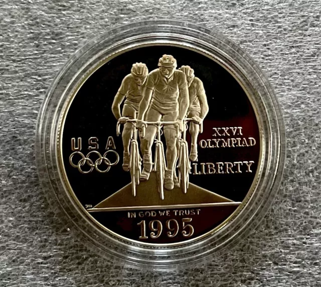 1995P Centennial Olympic Games  Cycling Proof Silver Dollar