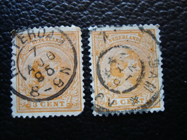 PAYS-BAS - timbre yvert/tellier n° 34 x2 oblitere (A37)