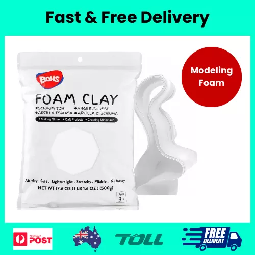 White Modeling Foam Clay - Squishy,Soft, Air Dry -For School