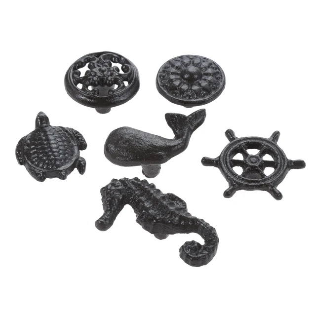 Cast Iron Cabinet Knob Wardrobe Closet Door Handle Drawer Pull Ocean Beach Style