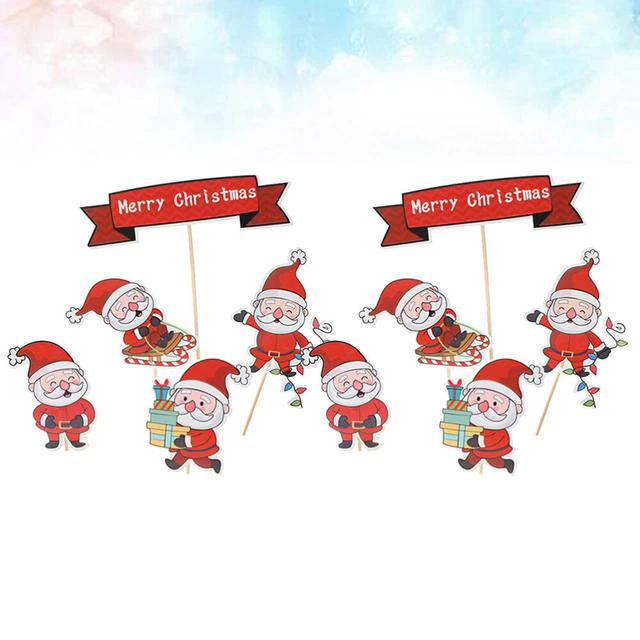 25 Pcs/5sets Hölzern Baby Frohe Weihnachten Topper Weihnachtsparty Liefert