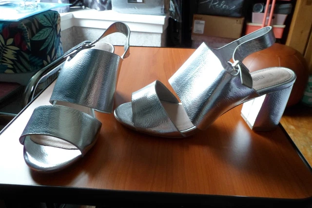 GORGEOUS NEXT SILVER Sandals Size 7 Wide Fit Bnwot New 24.99