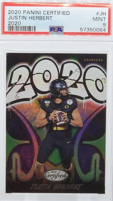 💥Justin Herbert Rookie 2020💥Panini Certified Graffiti Rookie💥Graded Psa 9🔥