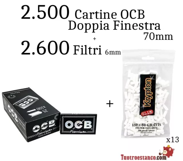 OCB doppia finestra 70mm+ 13 borse krypton 6mm 200 filtri