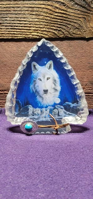 Bradford Exchange Night Watch Mystic Wolf Arrowhead Figurine