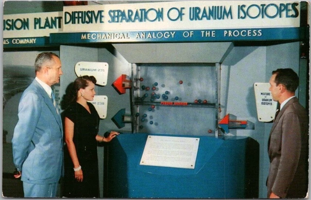 1950s OAK RIDGE Tennessee Postcard "Museum of Atomic Energy" Exhibit View UNUSED