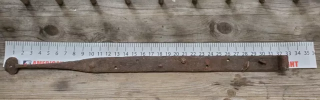 Blacksmith Forged Wrought Iron Barn Door Strap Hinge Mid-Late  1800's LOOK!