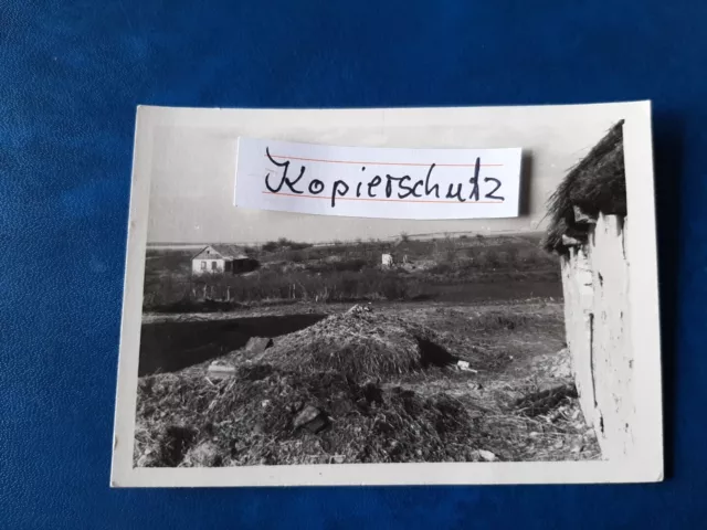 Original Seltenes Foto Troitzkoje Im Hintergrund die Russische Stellung März 42