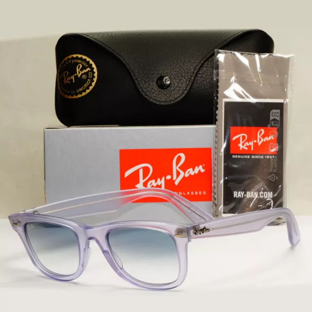 Ray-Ban Sunglasses Wayfarer Ice Pop Grape Transparent Blue RB 2140 6060/3F 50mm