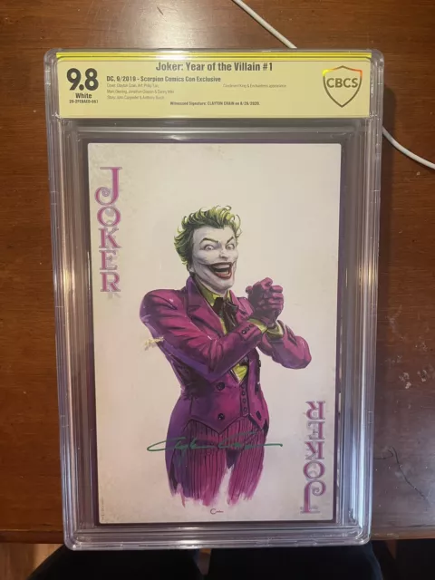 Joker Year Of The Villain #1 CBCS 9.8 Clayton Crain Signed Scorpion Comics RICC