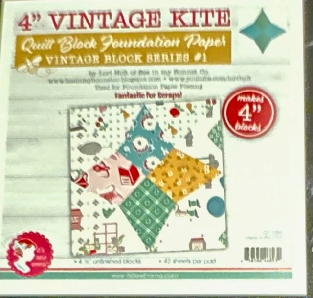 Nuevo Its Sew Emma Edredón Base Bloque Papel 4" Bloques De Colección Cometa