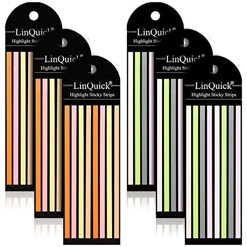 960Pcs Transparent Sticky Strips Long Tabs Highlighter Tape Highlighter Strips