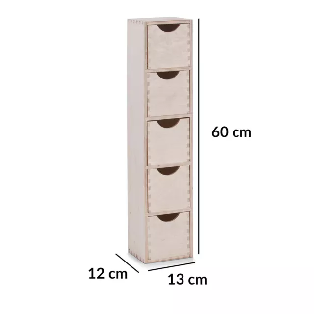 Schubladenelement, 5-er Schatulle, Aufbewahrung, Holzregal, Rollcontainer 3