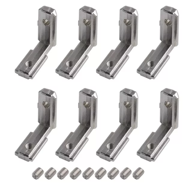 20x Innenwinkel Nut Vernickelt FÜR Aluprofil Winkelverbinder 6mm T-Slot Schraube