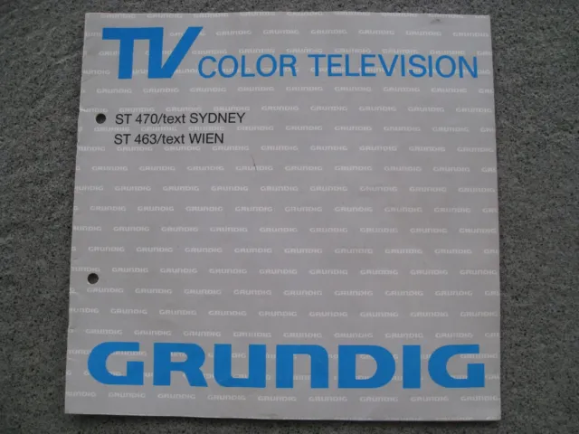 Grundig TV Color Television ST 470 463 Sydney Wien Anleitung Bedienungsanleitung
