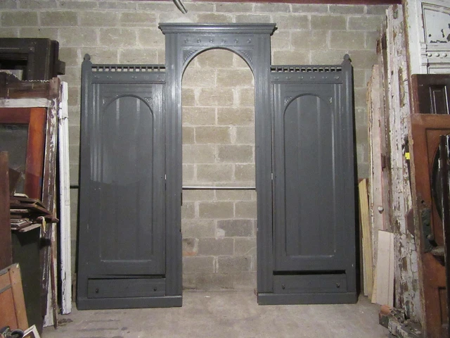 ~ Antique Carved Walnut Closet Front With Pass Through ~ 112 X 114 ~ Salvage