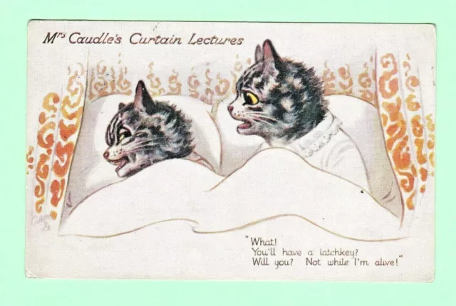 Carte Postale Old Postcard Cat CPA CHATS MARIAGE cats wedding 1924 ELLAM OILETTE