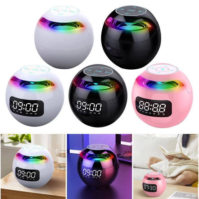 Mini Portable Home Bluetooth Speaker Rechargeable Alarm Clock Subwoofer