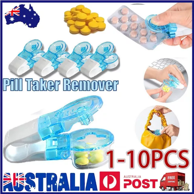 10xPortable Pill Taker Remover Pills Tablets Blister Pack Opener Assistance Tool