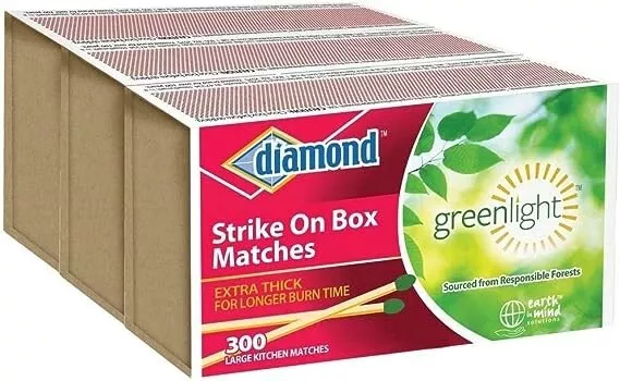Diamond Strike on Box Greenlight Matches, 300 Count (Pack of 1)