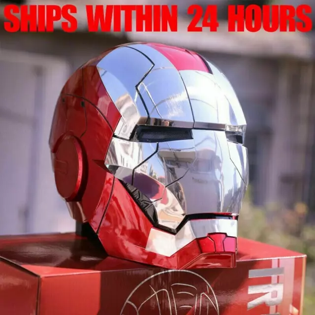 Iron Man MK5 Helmet 1:1 English Voice-controlled Wearable Mask Kid Gift