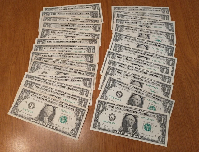 ✨ HUGE $1 One Dollar Bill Star Note LOT of 26 Fancys Birthdays Big Low Serials ⭐